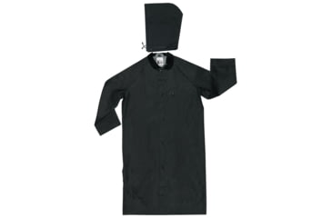 Image of MCR Safety Classic Plus Series Waterproof Raincoat, .35mm PVC/Poly, Detachable Hood and Corduroy Collar, Black, 4X, 247CX4