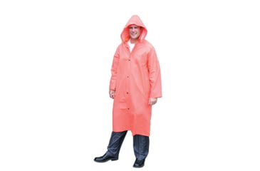 Image of MCR Safety Classic Plus Series Waterproof Raincoat, .35mm PVC/Poly, Detachable Hood and Corduroy Collar, Orange, 5X, 241CX5