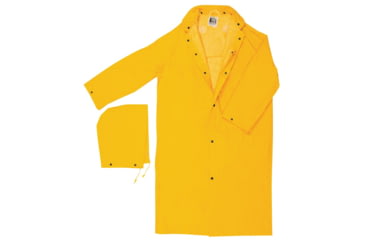 Image of MCR Safety Classic Plus Series Waterproof Raincoat, .35mm PVC/Poly, Detachable Hood and Corduroy Collar, Yellow, S, 240CS