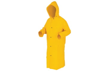 Image of MCR Safety Classic Plus Series Waterproof Raincoat, .35mm PVC/Poly, Detachable Hood and Corduroy Collar, Yellow, S, 240CS