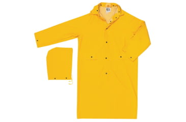 Image of MCR Safety Classic Series Waterproof Raincoat, PVC/Poly, Detachable Hood, Yellow, L, 230CL