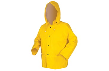 Image of MCR Safety Commodore Series 3 Piece Waterproof Rain Suit, PVC/Non-Woven Poly/Nylon, Rain Jacket, Detachable Hood and Bib Pants, Yellow, L, 6003L