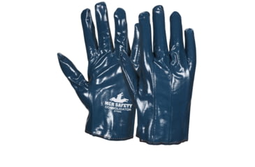 Image of MCR Safety Consolidator Work Gloves, Cut and Sewn Glove Pattern, Premium Full Nitrile Coating, Soft and Comfortable Interlock Liner, Blue, Medium, 9700M