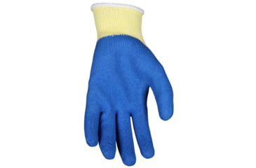 Image of MCR Safety Cut Pro 10 Gauge Kevlar Shell Cut Resistant Work Gloves, Latex Palm and Fingertips, Blue/Yellow, Small, 96871S