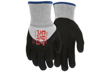 Image of MCR Safety Cut Pro 13 Gauge HyperMax Shell, Cut, Abrasion and Puncture Resistant Work Gloves, Insulated Glove with Full Acrylic Lining, Nitrile Foam Dipped Palm and Over the Knuckle, Black/Gray, Large, 92901KDL