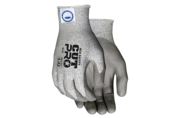 Image of MCR Safety Cut Pro 13 Gauge Dyneema Diamond Technology Shell Cut Resistant Work Gloves, PU Coated Palm and Fingertips, Gray/Salt and Pepper, Medium, 9676M