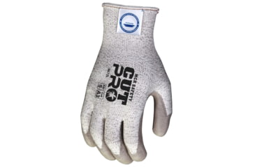 Image of MCR Safety Cut Pro 13 Gauge Dyneema Diamond Technology Shell Cut Resistant Work Gloves, PU Coated Palm and Fingertips, Tan/Salt and Pepper, Medium, 9672M