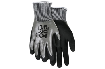 Image of MCR Safety Cut Pro 13 Gauge Hypermax Shell Cut, Abrasion and Puncture Resistant Work Gloves, Foam Nitrile Palm Over Flat Nitrile Dip, Black/Salt and Pepper, XX - Large, 92783XXL