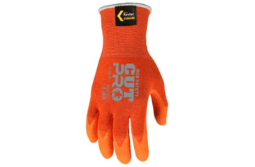 Image of MCR Safety Cut Pro 13 Gauge Kevlar Shell Cut Resistant Work Gloves, Latex Foam Coated Palm and Fingertips, Orange, Small, 9178LOS