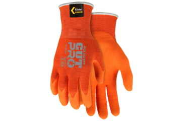 Image of MCR Safety Cut Pro 13 Gauge Kevlar Shell Cut Resistant Work Gloves, Latex Foam Coated Palm and Fingertips, Orange, Small, 9178LOS