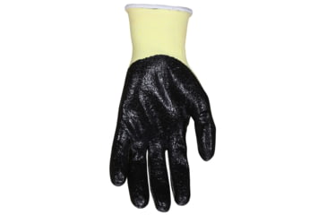 Image of MCR Safety Cut Pro 15 Gauge Stretch Kevlar Shell Cut Resistant Work Gloves, Textured Nitrile Coated Palm and Fingertips, Black/Yellow, XX - Large, 9693XXL