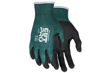 Image of MCR Safety Cut Pro 18 Gauge Hypermax Shell Cut, Abrasion and Puncture Resistant Work Gloves, Nitrile Foam Coated Palm and Fingertips, Black/Green, Large, 96782L