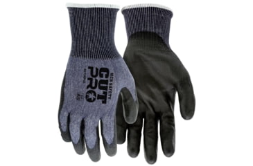 Image of MCR Safety Cut Pro 18 Gauge Hypermax Shell Cut, Abrasion and Puncture Resistant Work Gloves, PU Coated Palm and Fingertips, Black/Blue, XX - Large, 92738PUXXL