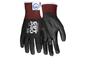 Image of MCR Safety Cut Pro Cut Resistant Work Gloves, 15 Gauge Dyneema Diamond Technology, PU Coated Palm and Fingertips, Black, X - Large, 90752XL