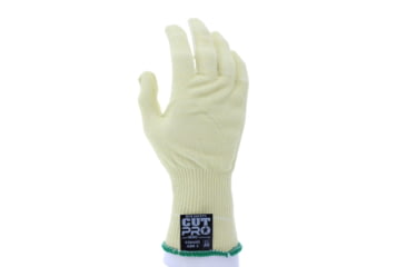 Image of MCR Safety Cut Pro Hero 13 Gauge Regular Weight Shell ARX Aramid Fibers Uncoated Cut Resistant Work Gloves, 3.5in Knit Wrist Extended Cuff, Yellow, Medium, 93840GM
