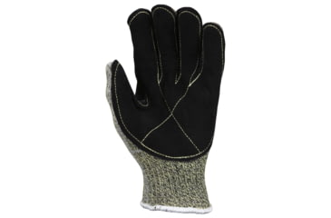 Image of MCR Safety Cut Pro Hero 7 Gauge Regular Weight Shell Cut Resistant Work Gloves with Leather Palm, Black, Small, 93861S