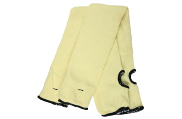 Image of MCR Safety Cut Pro Kevlar Exterior with Cotton Interior Cut Resistant Sleeves with Thumb Slot, 22in x 3 1/4in, Hem, Yellow, One Size, 9379KCTJ