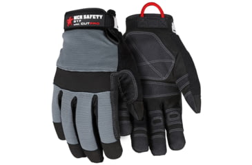 Image of MCR Safety Cut Pro Mechanics Glove, Synthetic Leather Palm, Adjustable Hook and Loop Wrist Closure, Cut Resistant, Black, Medium, 917M