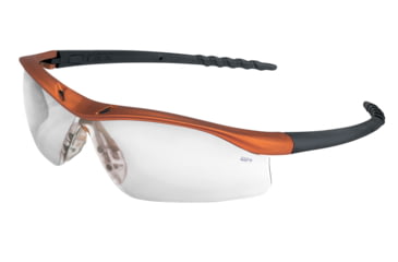 Image of MCR Safety DL1 Series Safety Glasses, UV-AF Anti-Fog Coating, Soft TPR Nose Piece, Clear/Nuclear Orange Frame, One Size, DL210AF