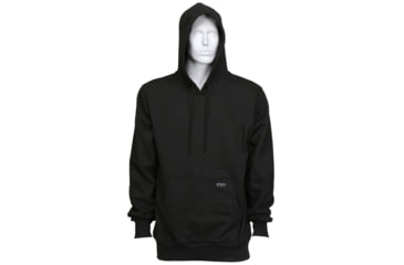 Image of MCR Safety Flame Resistant Hooded Pullover Sweatshirt, 100% Cotton Interlock Fleece Shell, Black, S, SS2BKS