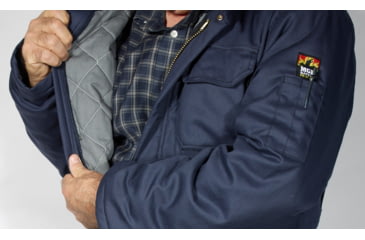 Image of MCR Safety Flame Resistant Insulated Deluxe Coverall, Modacrylic Quilted Lining, 88% Cotton 12% Nylon, Navy, XL, DC3NXLT