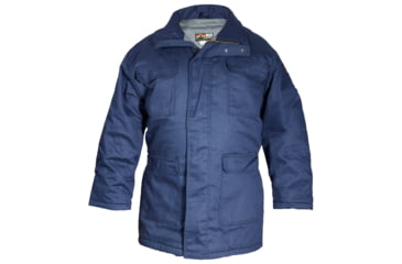 Image of MCR Safety Flame Resistant Insulated Parka, Modacrylic Quilted Lining, 88% Cotton 12% Nylon, Navy Blue, XL, PK3NXLT