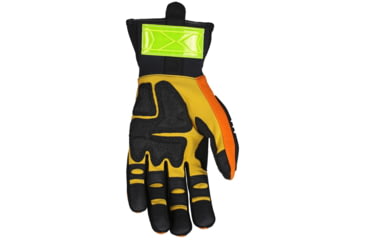 Image of MCR Safety ForceFlex Mechanics Gloves, Padded Palm Reinforced with Rough Kevlar, Extended Neoprene Slip-On Cuff, TPR Back for Metacarpal Protection, Black and Gold, X - Large, HV100XL