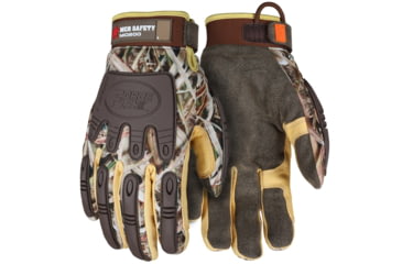 Image of MCR Safety ForceFlex Mechanics Work Gloves, Palm Reinforced with D3O, TPR Back of Hand Protection, Thinsulate Lined, Water and Wind Proof Bladder, Brown, X - Large, MO200XL