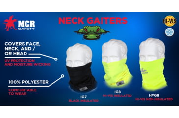 Image of MCR Safety Hi-Vis Insulated Fleece Neck Gaiter, Fluorescent Lime, One Size, IG8