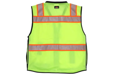 Image of MCR Safety Hi Vis Reflective Safety Vest, ANSI 107 Type R Class 2, 3in Silver Reflective, Zipper Front Closure, Back Plan Pocket, Solid Front Mesh Back, Fluorescent Lime, XL, PSURVCL2LSXL