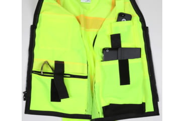 Image of MCR Safety Hi Vis Reflective Safety Vest, ANSI 107 Type R Class 2, 3in Silver Reflective, Zipper Front Closure, Back Plan Pocket, Solid Front Mesh Back, Fluorescent Lime, XL, PSURVCL2LSXL