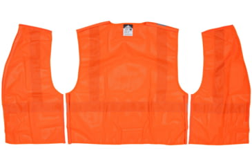 Image of MCR Safety CL2MOL Hi Vis Reflective Safety Vest, ANSI Type R Class 2, Mesh with 2in Silver Stripes, Breakaway Design with Hook and Loop Closures, Fluorescent Orange, M, CL2MOL