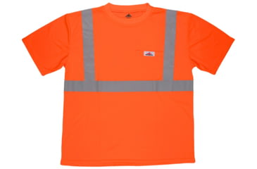 Image of MCR Safety Hi Vis Safety Work T-Shirts, Soft Poly Birdseye Mesh, Short Sleeve and Tagless Design, ANSI 107 Type R Class 2, Fluorescent Orange, 3X, STSCL2MOX3