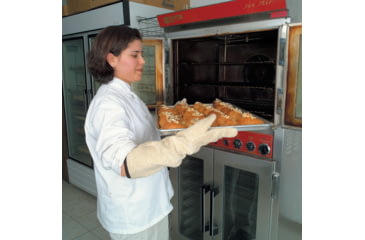 Image of MCR Safety Hotline Extra Heavy Weight Terrycloth Gloves, Long Glove with 11in Gauntlet Cuff, Clute Pattern and Straight Thumb, Heat Resistant Gloves, Jersey Lined, Natural, Large, 9432G11