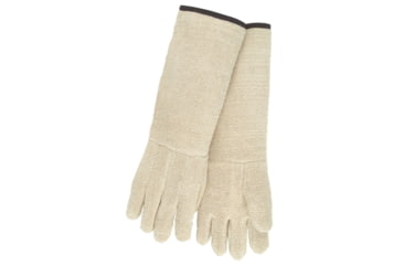 Image of MCR Safety Hotline Extra Heavy Weight Terrycloth Gloves, Long Glove with 11in Gauntlet Cuff, Clute Pattern and Straight Thumb, Heat Resistant Gloves, Jersey Lined, Natural, Large, 9432G11
