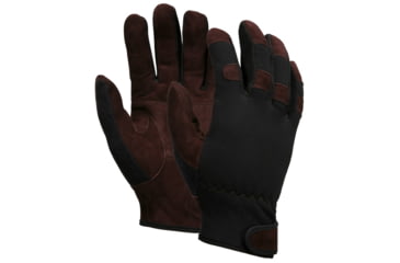 Image of MCR Safety HyperFit Mechanics Work Gloves, Synthetic Leather Palm, Reflective Logo on Back, Super Stretch Knuckle Fabric, Brown, Small, 920S