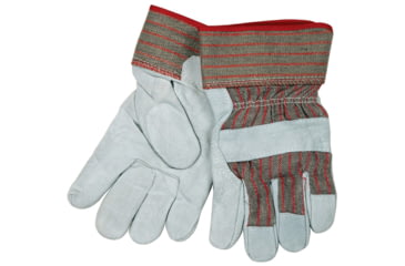 Image of MCR Safety Insulated Leather Palm Work Gloves, Lined with Fleece, 2.5in Rubberized Safety Cuff, Gray, Large, 1205L
