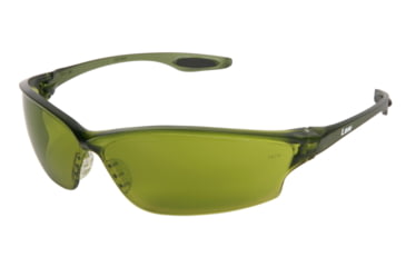 Image of MCR Safety Law LW2 Series Welding Filter Shade 2.0 Dark Safety Glasses, Soft Secure TPR Nose Piece and Temple Inserts, Dielectric with No Metal Pieces, Green Filter 2.0, One Size, LW2120
