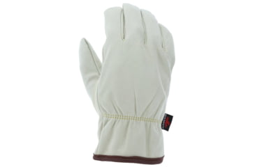 Image of MCR Safety Leather Driver Work Gloves, Beige Synthetic Leather with Grain Cowskin Texture, Fleece Lined and Keystone Thumb, Beige, Small, 3750S