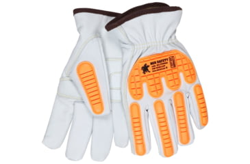Image of MCR Safety Leather Drivers Cut Resistant Work Gloves, Grain Goatskin Leather with DuPont Kevlar Liner, Keystone Thumb, White, Small, 36136KDPS