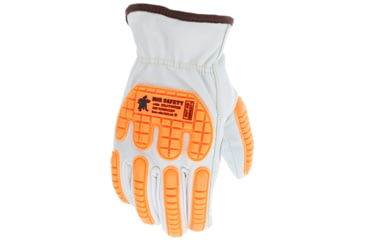 Image of MCR Safety Leather Drivers Cut Resistant Work Gloves, Grain Goatskin Leather with DuPont Kevlar Liner, Keystone Thumb, White, Small, 36136KDPS