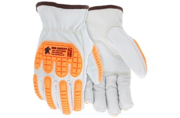 Image of MCR Safety Leather Drivers Cut Resistant Work Gloves, Grain Goatskin Leather with DuPont Kevlar Liner, Keystone Thumb, White, Small, 36136KDPS