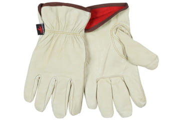 Image of MCR Safety Leather Drivers Insulated Work Gloves, Premium Grade Grain Pigskin Leather, Fleece Lined and Keystone Thumb, Beige, Small, 3450S