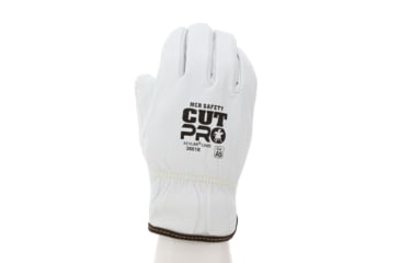 Image of MCR Safety Leather Drivers Work Glove, Premium Grade Grain Goatskin, DuPont Kevlar/Synthetic Lined, Cut Resistant, White, Large, 3601KL