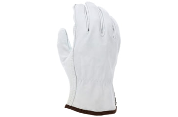 Image of MCR Safety Leather Drivers Work Gloves, CV Grade Grain Goatskin, Keystone Thumb, White, Large, 36133L