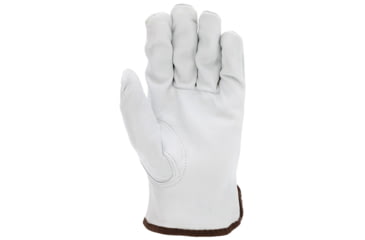 Image of MCR Safety Leather Drivers Work Gloves, CV Grade Grain Goatskin, Keystone Thumb, White, Large, 36133L