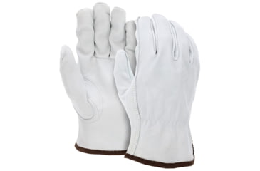 Image of MCR Safety Leather Drivers Work Gloves, CV Grade Grain Goatskin, Keystone Thumb, White, XX - Large, Each, 1, 36133XXL-EA