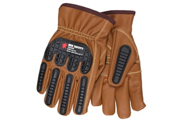 Image of MCR Safety Leather Drivers Work Gloves, Kevlar Lined with TPR Back of Hand Protection, Keystone Thumb, Brown, X - Large, 36336KXL