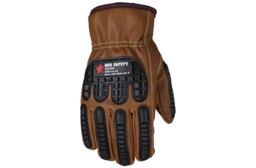 Image of MCR Safety Leather Drivers Work Gloves, Kevlar Lined with TPR Back of Hand Protection, Keystone Thumb, Brown, X - Large, 36336KXL
