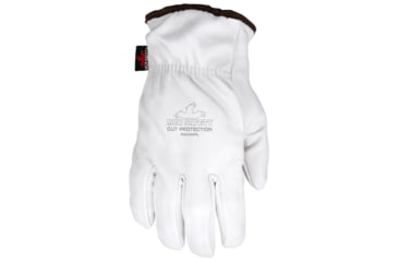 Image of MCR Safety Leather Drivers Work Gloves, Premium Goatskin Leather, Lined with HyperMax Cut Resistant Material, Wing Thumb, White, Medium, 3604HPM